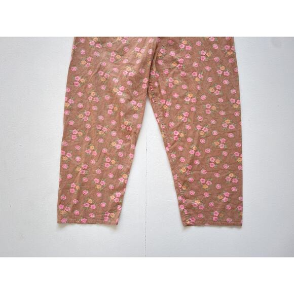 Vintage 50s 60s Rose High Rise Cropped Pants / 32" Waist / Lightweight / Retro - Picture 4 of 8